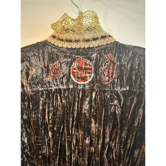 Alberto Malaki Renaissance Blouse Shirt Top Lace Women's size L Long Sleeve - Picture 6 of 8